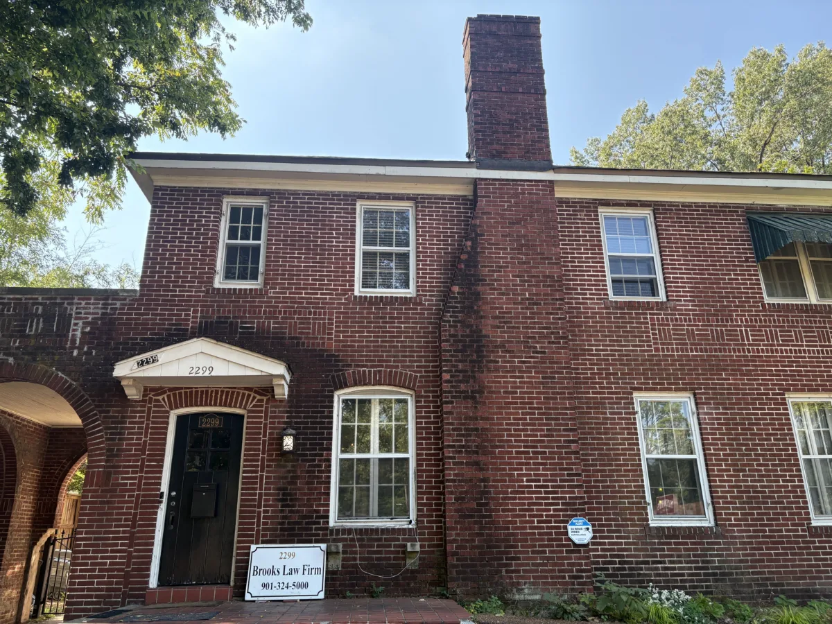 The Brooks Law Firm office, a red-brick building at 2299 Union Avenue, Memphis