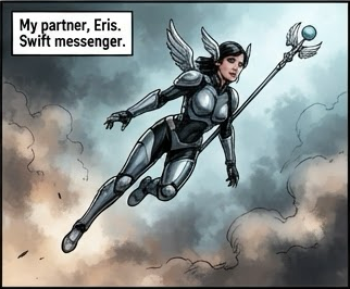 My partner, Eris. Swift messenger.