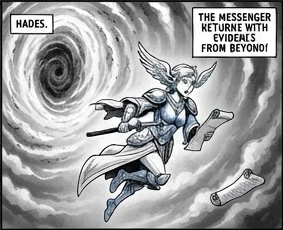Hades. The messenger returns with evidence from beyond!